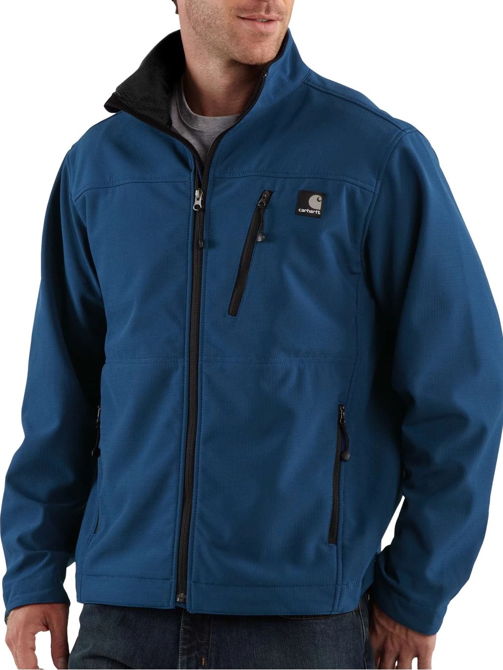Carhartt J250 DCB Mens Soft Shell Jacket Long Sleeves Full Zip Blue XL